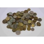 Small tub of mixed vintage French coins, mainly 20th Century