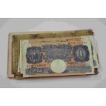Small collection of vintage banknotes, mainly UK to include a number of Peppiatt blue £1 Pound