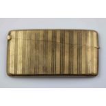 Early George V 9ct gold card case, banded decoration, makers William Neale & Son Ltd, Chester