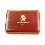 Moroccan Leather cased George VI Specimen 22ct Gold four coin set 1937 to include £5 Pounds, £2