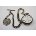 Silver open face Acme Lever top wind pocket watch, H Samuel Manchester, white enamel dial and