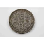 Victorian Gothic Silver Crown coin 1847 in very good condition with Lustre, crowned Cruciform shield