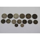 Collection of small English Silver coins, William III to Victoria and including Fourpences,