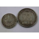 San Marino Silver 20 Lire & 10 Lire coins 1936-R, condition Very Good or better, 20 Lire approx 14.9