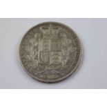 Victorian Silver Crown coin 1844, young head, Crowned Shield to reverse, weight approx 28 grams