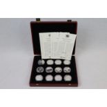 Boxed set of Westminster Mint Silver proof Falkland Islands commemorative 50 Pence coins for the