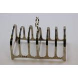 George V silver five bar toast rack of arched form, makers Adie Brothers Ltd, Birmingham 1923,