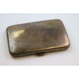 Early George V silver cigarette case, plain polished body, gilt interior, makers William Neale & Son