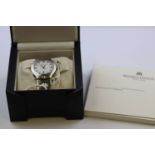 Boxed Gents stainless Steel Maurice Lacroix quartz Wristwatch with papers, has ETA 955 412 movement,