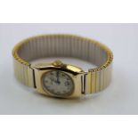 Vintage Gents 9ct Gold Tank style Wristwatch, the metallic dial marked "Elco" with sub-dial at the