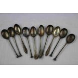 Six silver coffee spoons, flared terminals, makers William Suckling Ltd, Birmingham 1925, length