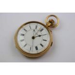 Late Victorian 18ct yellow gold centre seconds chronograph top wind open face pocket watch, M J