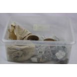 Box of mixed World coins, loose and in hessian bags