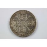 Victorian Silver Double Florin coin 1889 in Very Fine or better condition, approx 22.6 grams