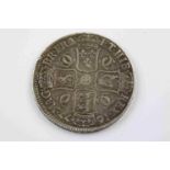 Charles II Silver Crown coin 1677, Crowned cruciform shields to reverse, entwined CC in angles;