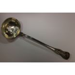 Early Victorian silver ladle with oval bowl, Kings pattern, crest to terminal, makers John and Henry