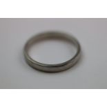 Platinum wedding band, band width approximately 2.5mm, ring size L