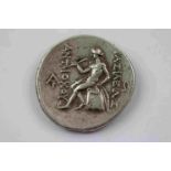 Ancient Greek Seleucid Kings of Syria Tetradrachm in Very Good condition, approx 29mm diameter, 17