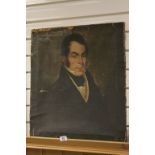 Early 19th century Oil on Canvas Head and Shoulder Portrait of a Young Gentleman, dated to verso Feb