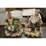 Two Large Capodimonte Tramp Figures