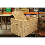 Large Wicker Laundry Basket, 76cms long x 45cms high