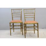 Pair of Regency Faux Bamboo Gilt Side Chairs