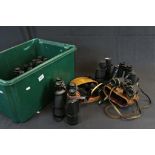 Twelve Sets of Binoculars (two sets leather cased ) including Zenith, Schulz, Prinz, Regent,