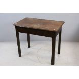 George III Mahogany Side Table with Square Chamfered Legs, 86cms long x 72cms high