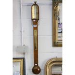 Victorian Oak Cased Stick Barometer having Brass Face and Scale made by Smith, Beck & Beck, 6