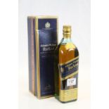 Bottle of Johnnie Walker Blue Label Scotch Whiskey, 75cl contained in it's original presentation box