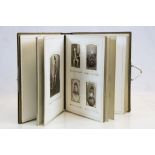 Victorian CDV / Photograph Album, the Leather Case etched with a Fern Leaf and with a White Metal