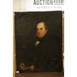 Large Early 19th century Oil on Canvas Half Length Portrait of a Gentleman holding a Letter, 71cms x