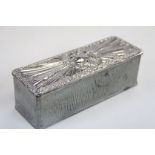 Early 20th century Confectionary Box with a Silver Covered Lid having an Empty Cartouche, Birmingham