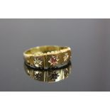 Victorian hallmarked 22ct Gold, Diamond & Ruby Ring, approx size N, Birmingham 1897 7 with vintage
