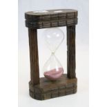 Hourglass Egg Timer in Wooden Frame, 24cms high