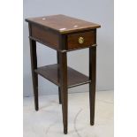 Victorian Mahogany Side Table with Single Drawer and Shelf Below, 31cms wide x 50cms deep x 74cms