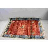 Modern Woolen Aztec Design Rug, 150cms x 113cms