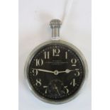 Octave Watch Co 15 jewel Black dial Pocket Watch with sub-dial at hte six position, Nickel case,