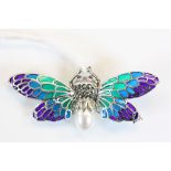 Silver Plique A Jour Bee Brooch