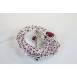 Silver CZ and Ruby Set Snake Brooch