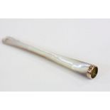 Mother of Pearl Cigarette or Cheroot holder with Hallmarked 9ct Rose Gold rim, approx 105mm long