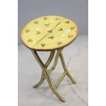 Late 19th / Early 20th century Small Painted Pine Folding Table, 53cms high x 36cms diameter