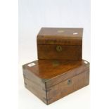 Victorian Mahogany Writing Slope Box and a Victorian Mahogany Jewellery Box