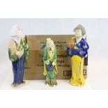 Collection of Eleven Chinese / Asian Plaster and Ceramic Figures