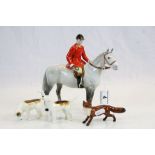 Beswick Hunting Set comprising Grey Standing Huntsman model No. 1501, Standing Fox model no. 1440,