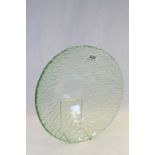 Uranium Green Glass Shallow Bowl, 33cms diameter