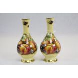 Pair of Aynsley ' Orchard Gold ' Cabinet Vases