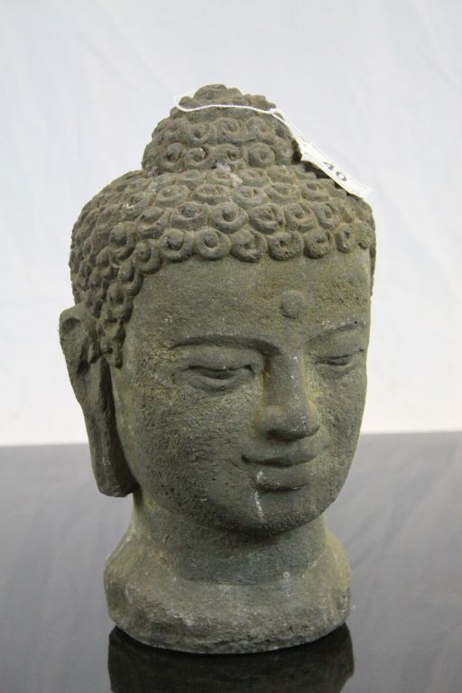 Stone Buddha Head, 30cms high