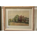 Frank Taylor Lockwood Watercolour Country Cottage in a Leafy Lane, signed