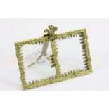 Antique Gilded Miniature Double Photograph Frame with Prince of Wales decoration